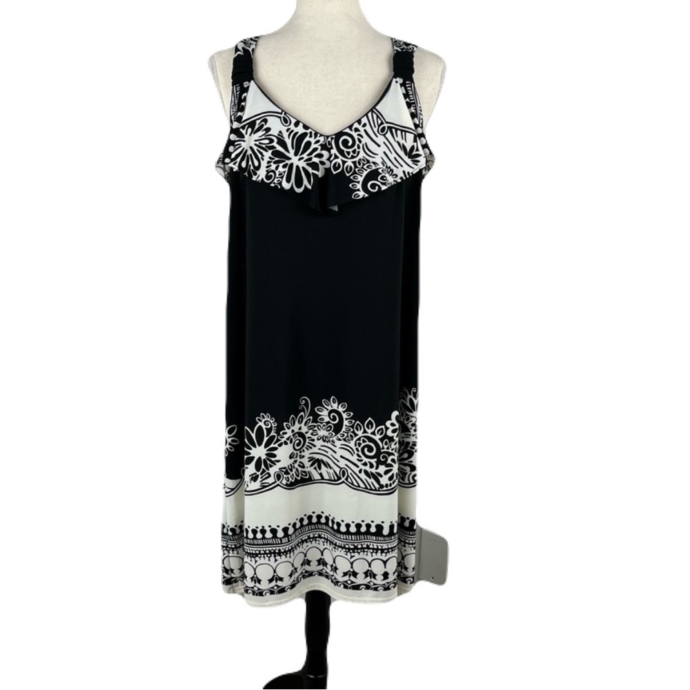J.B.S. Ltd black and cream shift dress
